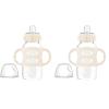 imageDr Browns Milestones WideNeck Sippy Spout Bottle with 100 Silicone Handles EasyGrip Handles with Soft Sippy Spout 9oz270mL Green ampamp Gray 2Pack 6m1 Pack  Ecru