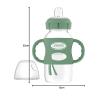 imageDr Browns Milestones WideNeck Sippy Spout Bottle with 100 Silicone Handles EasyGrip Handles with Soft Sippy Spout 9oz270mL Green ampamp Gray 2Pack 6m1 Pack  Green