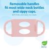 imageDr Browns Milestones WideNeck Sippy Spout Bottle with 100 Silicone Handles EasyGrip Handles with Soft Sippy Spout 9oz270mL Green ampamp Gray 2Pack 6m1 Pack  Light Pink