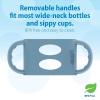 imageDr Browns Milestones WideNeck Sippy Spout Bottle with 100 Silicone Handles EasyGrip Handles with Soft Sippy Spout 9oz270mL Green ampamp Gray 2Pack 6m1 Pack  Light Blue