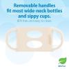 imageDr Browns Milestones WideNeck Sippy Spout Bottle with 100 Silicone Handles EasyGrip Handles with Soft Sippy Spout 9oz270mL Green ampamp Gray 2Pack 6m1 Pack  Ecru
