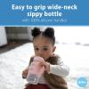imageDr Browns Milestones WideNeck Sippy Spout Bottle with 100 Silicone Handles EasyGrip Handles with Soft Sippy Spout 9oz270mL Green ampamp Gray 2Pack 6m2 Pack  Light Pink