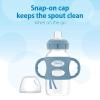 imageDr Browns Milestones WideNeck Sippy Spout Bottle with 100 Silicone Handles EasyGrip Handles with Soft Sippy Spout 9oz270mL Green ampamp Gray 2Pack 6m2 Pack  Light Blue  Gray