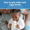 imageDr Browns Milestones WideNeck Sippy Spout Bottle with 100 Silicone Handles EasyGrip Handles with Soft Sippy Spout 9oz270mL Green ampamp Gray 2Pack 6m2 Pack  Black  Ecru