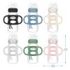imageDr Browns Milestones WideNeck Sippy Spout Bottle with 100 Silicone Handles EasyGrip Handles with Soft Sippy Spout 9oz270mL Green ampamp Gray 2Pack 6m2 Pack  Green  Gray