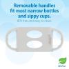 imageDr Browns Milestones WideNeck Sippy Spout Bottle with 100 Silicone Handles EasyGrip Handles with Soft Sippy Spout 9oz270mL Green ampamp Gray 2Pack 6m2 Pack  Light Blue  Gray