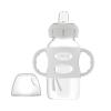 imageDr Browns Milestones WideNeck Sippy Spout Bottle with 100 Silicone Handles EasyGrip Handles with Soft Sippy Spout 9oz270mL Green ampamp Gray 2Pack 6m2 Pack  Light Blue  Gray