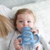 imageDr Browns Milestones WideNeck Sippy Spout Bottle with 100 Silicone Handles EasyGrip Handles with Soft Sippy Spout 9oz270mL Green ampamp Gray 2Pack 6m2 Pack  Light Blue  Gray