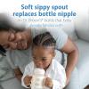 imageDr Browns Milestones WideNeck Sippy Spout Bottle with 100 Silicone Handles EasyGrip Handles with Soft Sippy Spout 9oz270mL Green ampamp Gray 2Pack 6m2 Pack  Black  Ecru