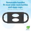 imageDr Browns Milestones WideNeck Sippy Spout Bottle with 100 Silicone Handles EasyGrip Handles with Soft Sippy Spout 9oz270mL Green ampamp Gray 2Pack 6m2 Pack  Black  Ecru