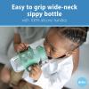 imageDr Browns Milestones WideNeck Sippy Spout Bottle with 100 Silicone Handles EasyGrip Handles with Soft Sippy Spout 9oz270mL Green ampamp Gray 2Pack 6m2 Pack  Green  Gray