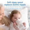 imageDr Browns Milestones WideNeck Sippy Spout Bottle with 100 Silicone Handles EasyGrip Handles with Soft Sippy Spout 9oz270mL Green ampamp Gray 2Pack 6m2 Pack  Green  Gray