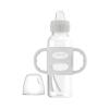 imageDr Browns Milestones Narrow Sippy Spout Bottle with 100 Silicone Handles EasyGrip Handles with Soft Sippy Spout 8oz250mL Black ampamp Ecru 2 Count Pack of 1 6m1 Pack  Gray