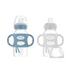 imageDr Browns Milestones WideNeck Sippy Spout Bottle with 100 Silicone Handles EasyGrip Handles with Soft Sippy Spout 9oz270mL Green ampamp Gray 2Pack 6m2 Pack  Light Blue  Gray