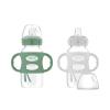 imageDr Browns Milestones WideNeck Sippy Spout Bottle with 100 Silicone Handles EasyGrip Handles with Soft Sippy Spout 9oz270mL Green ampamp Gray 2Pack 6m2 Pack  Green  Gray