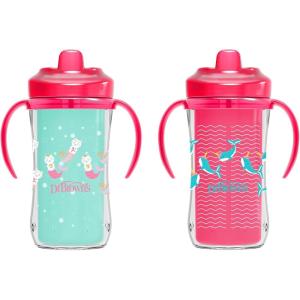 imageDr Browns Milestones Hard Spout Insulated Sippy Cup with Handles Blue 10 oz 2 Pack 12mPink