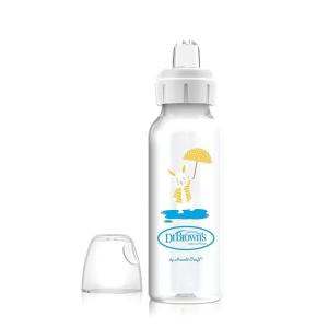 imageDr Browns Milestones Narrow Sippy Bottle 100 Silicone Soft Sippy Spout 8oz250mL Flamingo ampamp Bunny 6m1 Pack  Bunny