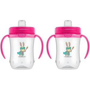 imageDr Browns Transition Sippy Cup with Soft Spout  Pink  6oz  6m2 Pack  9 oz  Pink