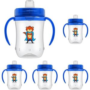 imageDr Browns Transition Sippy Cup with Soft Spout  Pink  6oz  6m5 Pack  9 oz  Blue
