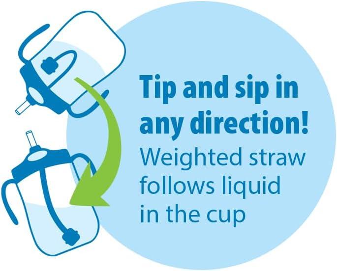 imageDr Browns Milestones Babys First Straw Cup Training Cup with Weighted Straw 9oz270mL Coral BPA Free 6mDark Blue  Vintage Yellow