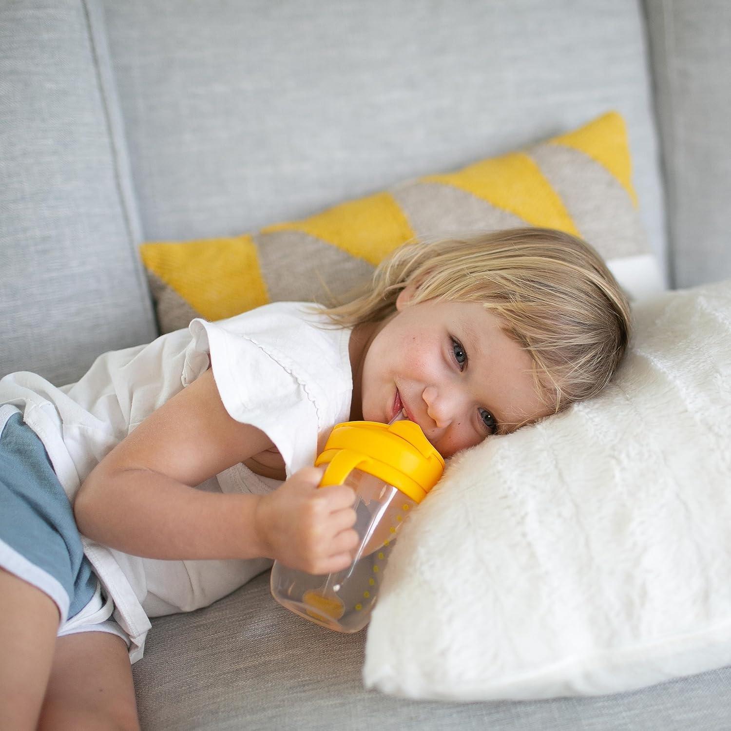 imageDr Browns Milestones Babys First Straw Cup Training Cup with Weighted Straw 9oz270mL Coral BPA Free 6mVintage Yellow