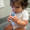imageDr Browns InfanttoToddler Training Toothbrush Set Blue Elephant with FluorideFree Apple Pear Baby Toothpaste 03 years1 Pack  Blue Elephant