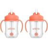 imageDr Browns Milestones Babys First Straw Cup Training Cup with Weighted Straw 9oz270mL Coral BPA Free 6mCoral