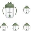 imageDr Browns Milestones Babys First Straw Cup Training Cup with Weighted Straw 9oz270mL Coral BPA Free 6mOlive Green