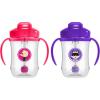 imageDr Browns Milestones Babys First Straw Cup Training Cup with Weighted Straw 9oz270mL Coral BPA Free 6mPink  Purple