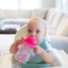 imageDr Browns Milestones Babys First Straw Cup Training Cup with Weighted Straw 9oz270mL Coral BPA Free 6mPink  Purple