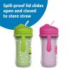 imageDr Browns Milestones Insulated Sippy Cup with Straw and Handles SpillProof Tumbler with Lid 2Pack Blue ampamp Green 10 oz300 mL BPA Free 12m2Pack  Green  Purple