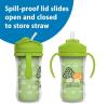 imageDr Browns Milestones Insulated Sippy Cup with Straw and Handles SpillProof Tumbler with Lid 2Pack Green ampamp Purple 10 oz300 mL BPA Free 12m2pack  Blue  Green