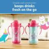 imageDr Browns Milestones Insulated Sippy Cup with Straw and Handles SpillProof Tumbler with Lid 2Pack Pink 10 oz300 mL BPA Free 12m2 Count Pack of 1