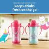 imageDr Browns Milestones Insulated Sippy Cup with Straw and Handles SpillProof Tumbler with Lid 2Pack Pink 10 oz300 mL BPA Free 12m2 Count Pack of 2