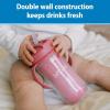 imageDr Browns Milestones Insulated Sippy Cup with Straw and Handles SpillProof Tumbler with Lid 2Pack Pink 10 oz300 mL BPA Free 12m2Pack  Pink