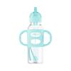 imageDr Browns Milestones Narrow Sippy Straw Bottle SpillProof with 100 Silicone Handles and Weighted Straw 8 oz250 mL Blue 6m1 Count Pack of 1