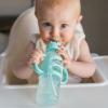 imageDr Browns Milestones Narrow Sippy Straw Bottle SpillProof with 100 Silicone Handles and Weighted Straw 8 oz250 mL Blue 6m1 Count Pack of 1