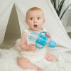 imageDr Browns Milestones Narrow Sippy Straw Bottle SpillProof with 100 Silicone Handles and Weighted Straw 8 oz250 mL Blue 6m1 Count Pack of 2