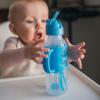 imageDr Browns Milestones Narrow Sippy Straw Bottle SpillProof with 100 Silicone Handles and Weighted Straw 8 oz250 mL Blue 6m1 Count Pack of 2