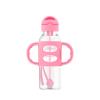 imageDr Browns Milestones Narrow Sippy Straw Bottle SpillProof with 100 Silicone Handles and Weighted Straw 8 oz250 mL Blue 6m2 Count Pack of 1