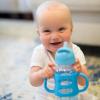 imageDr Browns Milestones WideNeck Sippy Straw Bottle with 100 Silicone Handles and Weighted Straw 9 oz270 mL Green 6mBlue