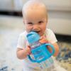 imageDr Browns Milestones WideNeck Sippy Straw Bottle with 100 Silicone Handles and Weighted Straw 9 oz270 mL Green 6mGray  Blue
