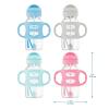 imageDr Browns Milestones WideNeck Sippy Straw Bottle with 100 Silicone Handles and Weighted Straw 9 oz270 mL Green 6mGray  Blue