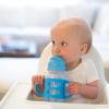 imageDr Browns Milestones WideNeck Sippy Straw Bottle with 100 Silicone Handles and Weighted Straw 9 oz270 mL Green 6mGray  Blue