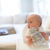 imageDr Browns Milestones WideNeck Sippy Straw Bottle with 100 Silicone Handles and Weighted Straw 9 oz270 mL Green 6mGray  Blue