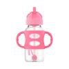 imageDr Browns Milestones WideNeck Sippy Straw Bottle with 100 Silicone Handles and Weighted Straw 9 oz270 mL Green 6mGray  Pink