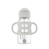 imageDr Browns Milestones WideNeck Sippy Straw Bottle with 100 Silicone Handles and Weighted Straw 9 oz270 mL Green 6mGray