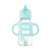 imageDr Browns Milestones WideNeck Sippy Straw Bottle with 100 Silicone Handles and Weighted Straw 9 oz270 mL Green 6mGreen