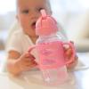 imageDr Browns Milestones WideNeck Sippy Straw Bottle with 100 Silicone Handles and Weighted Straw 9 oz270 mL Green 6mPink