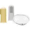 imageDr Browns Silicone Finger Toothbrush for Baby with TravelStorage Case 3m Gray and Yellow 2Pack2 Pack  Gray  Yellow